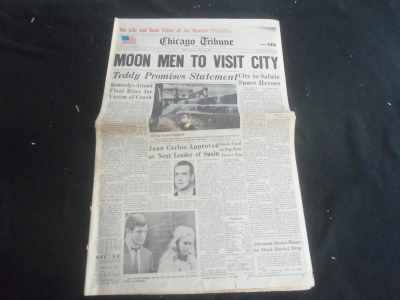 1969 JULY 23 CHICAGO TRIBUNE NEWSPAPER - MOON MEN TO VISIT CITY - NP 5852