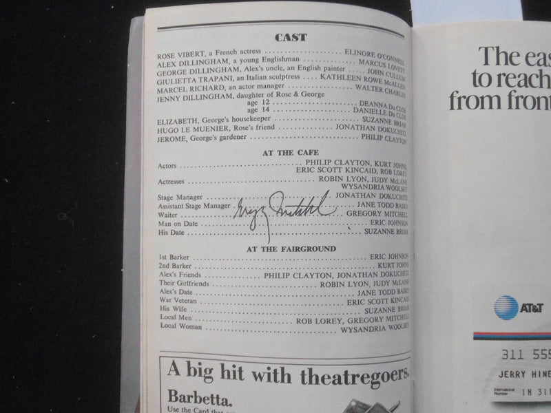 1990 ASPECTS OF LOVE PLAYBILL - JOHN CULLUM + 4 SIGNATURES - J 8207