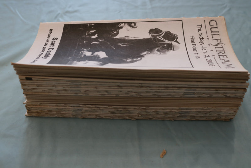 2008 GULF STREAM PARK HORSE RACING PROGRAMS - LOT OF 43 - VARIOUS DATES - O 3956