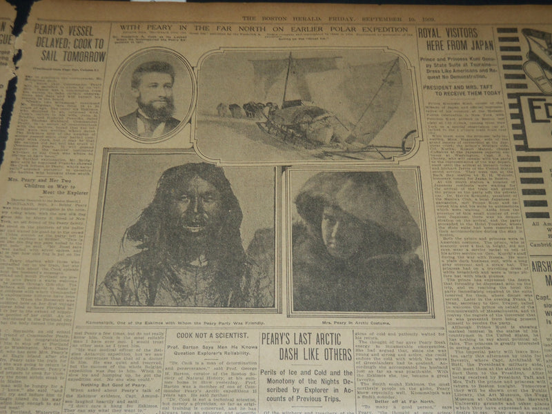 1909 SEPT 10 THE BOSTON HERALD - HARRIMAN DIES AFTER GAME FIGHT FOR LIFE- BH 201