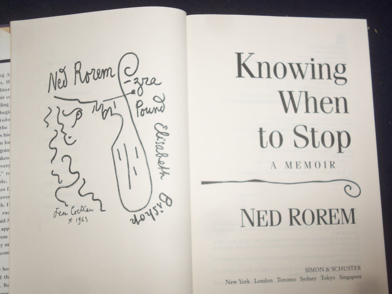1994 KNOWING WHEN TO STOP, A MEMOIR HARDCOVER BOOK BY NED ROREM - KD 9160