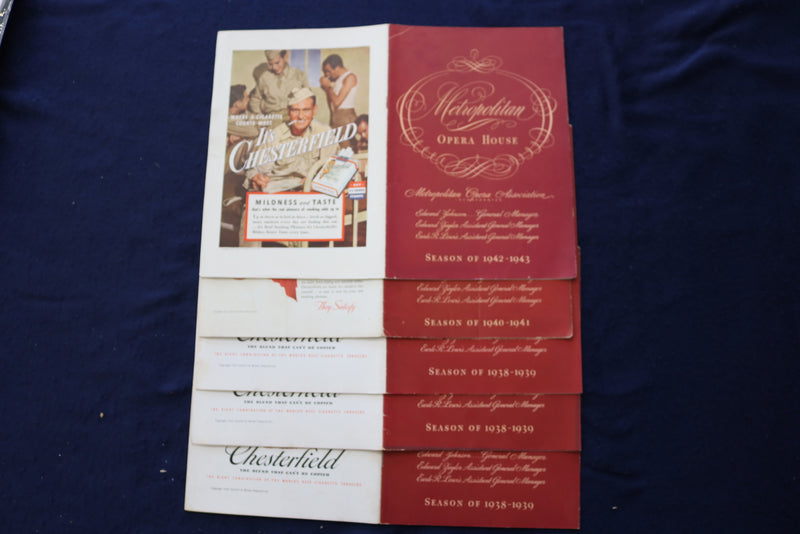1939-1942 METROPOLITAN OPERA HOUSE PROGRAMS - LOT OF 5 - K 1700