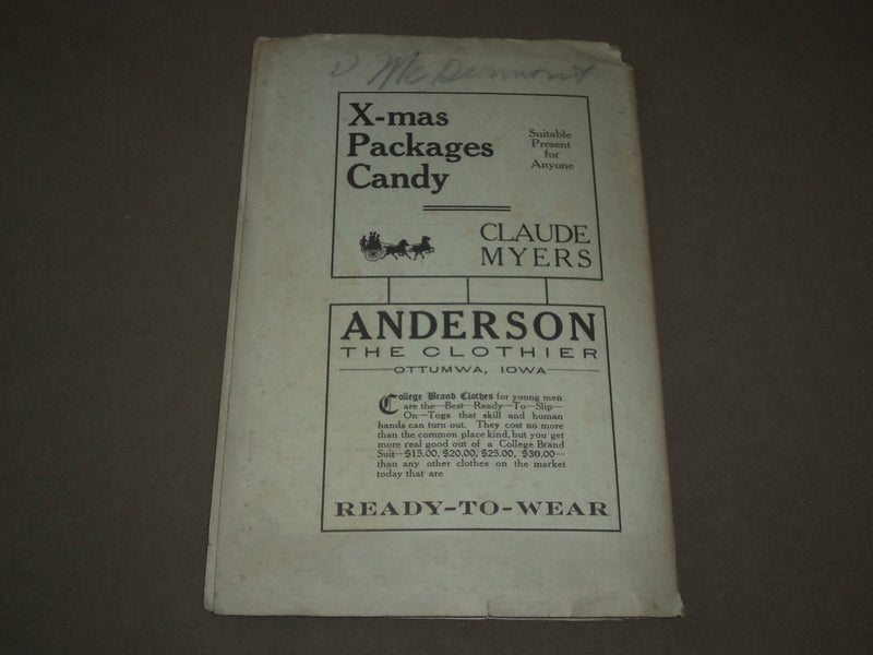 1909 DEC ARGUS OTTUMWA IOWA HIGH SCHOOL MAGAZINE - YB 1352