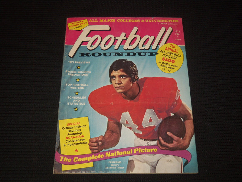 1971 FALL FOOTBALL ROUNDUP MAGAZINE - ED MARINARO COVER - E 16106
