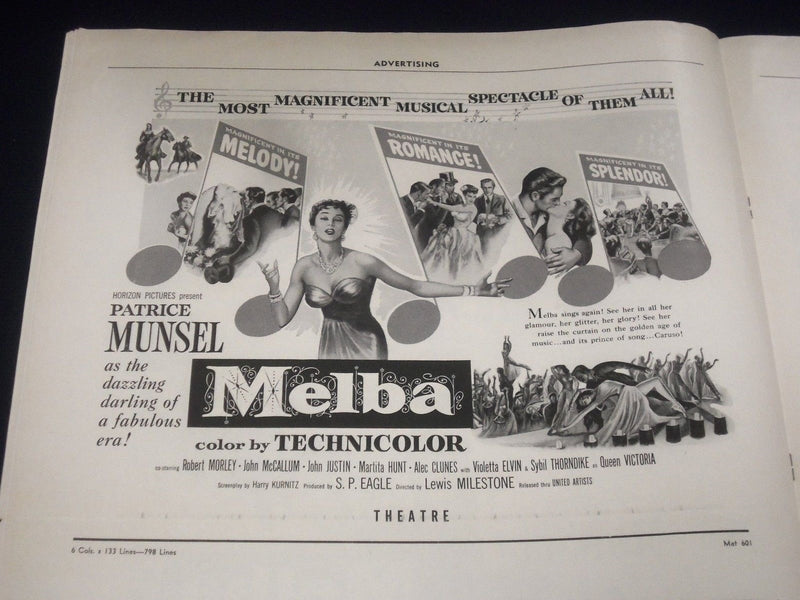 1953 MELBA MUSICAL MOVIE PRESS BOOK STARRING PATRICE MUNSEL & ROBERT MORLEY- P 4