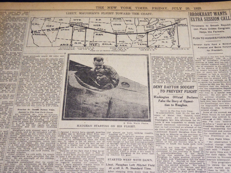 1923 JULY 20 NEW YORK TIMES - MAUGHAN FORCED TO QUIT IN WYOMING - NT 7759
