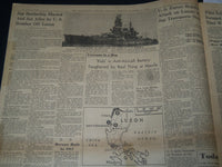 1941 DEC 11 PHILADELPHIA INQUIRER NEWSPAPER - JAP BATTLE SHIP ON FIRE - NT 7510