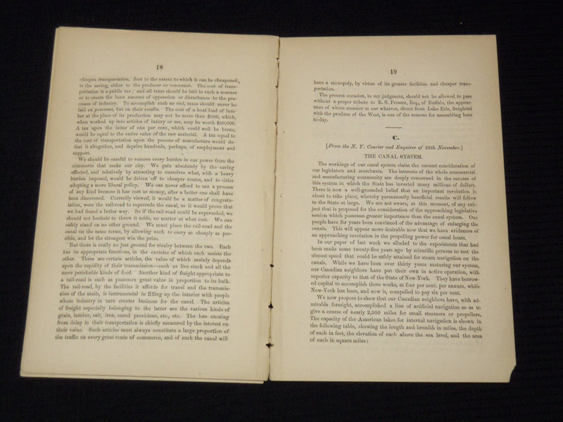 1858 NEW YORK REPORT OF A COMMITTEE OF THE CHAMBER OF COMMERCE - J 9580