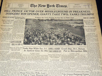 1931-1952 NEW YORK TIMES PREAKNESS WINNERS SPORTS SECTIONS LOT OF 18 - NTL 16F