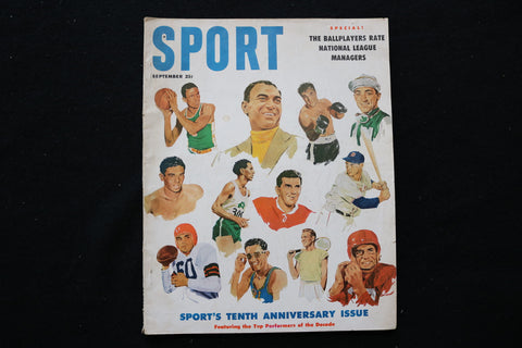 1956 SEPTEMBER SPORT MAGAZINE - TENTH ANNIVERSARY ISSUE COVER - ST 1010A