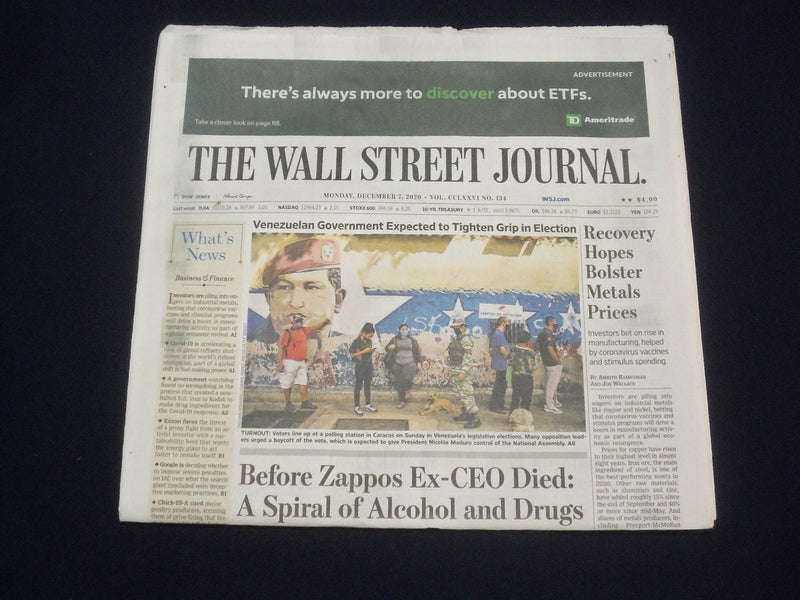 2020 DEC 7 THE WALL STREET JOURNAL - VENEZUELAN GOV'T TIGHTEN GRIP IN ELECTION