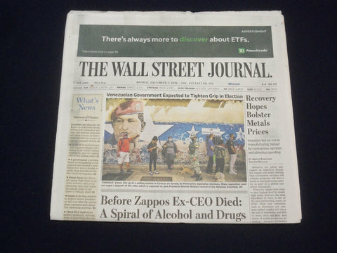 2020 DEC 7 THE WALL STREET JOURNAL - VENEZUELAN GOV'T TIGHTEN GRIP IN ELECTION