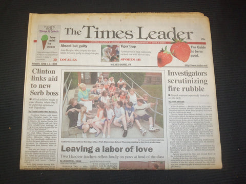 1999 JUNE 11 WILKES-BARRE TIMES LEADER - CLINTON LINKS AID TO SERB BOSS- NP 7470