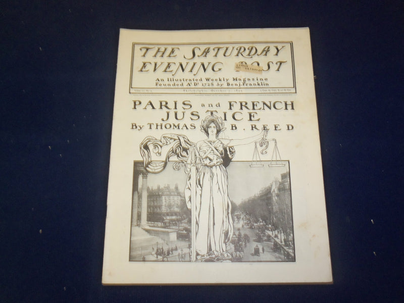 1899 OCTOBER 7 THE SATURDAY EVENING POST MAGAZINE-PARIS & FRENCH JUSTICE- B 6718