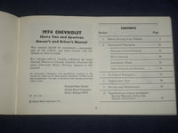 1974 CHEVROLET VAN OWNER'S MANUAL & PAMPHLETS - J 6435
