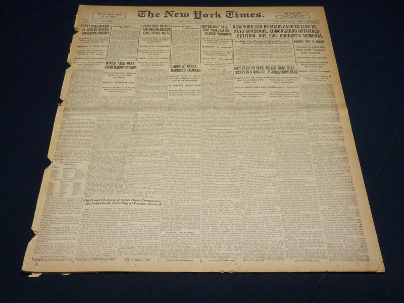 1922 APRIL 6 NEW YORK TIMES - CLAQUE AT OPERA DAMROSCH CHARGES - NT 8579