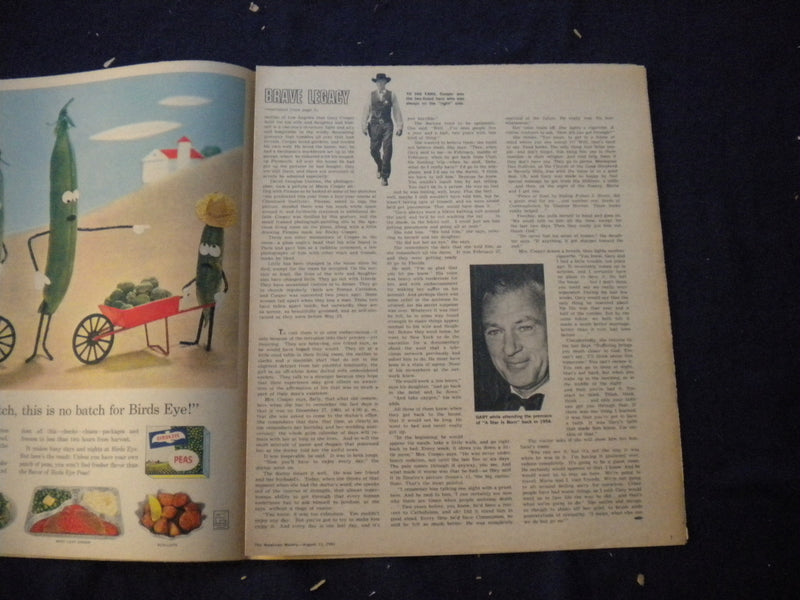 1961 AUGUST 13 THE AMERICAN WEEKLY NEWSPAPER SECTION - GARY COOPER - NP 6019