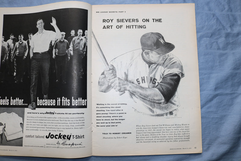 1958 MARCH 31 SPORTS ILLUSTRATED MAGAZINE - BIG LEAGUE SECRETS 2 - ST 5505X