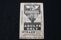 1937 MARRIAGE FORBIDDEN MOVIE PROGRAM - STRAND THEATRE - HUDSON, NY - K 1853