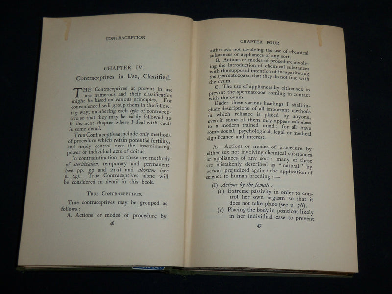1928 CONTRACEPTION THEORY HISTORY AND PRACTICE BOOK BY MARIE STOPES - KD 7219