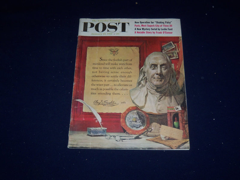 1957 JANUARY 19 THE SATURDAY EVENING POST MAGAZINE - ILLUSTRATED COVER - SP 5648