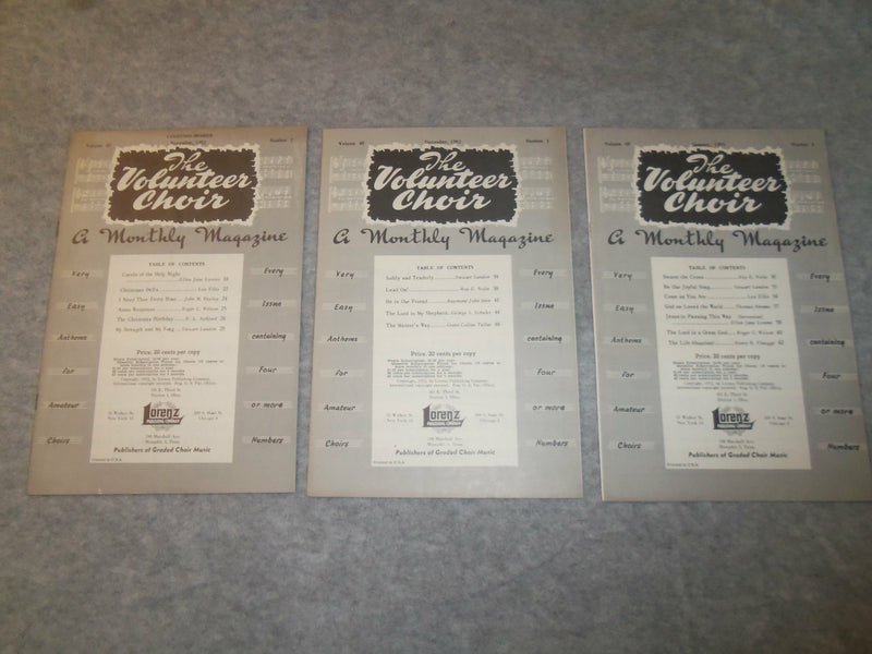 1948-1955 THE VOLUNTEER CHOIR MONTHLY MAGAZINE - LOT OF 14 - J 6283