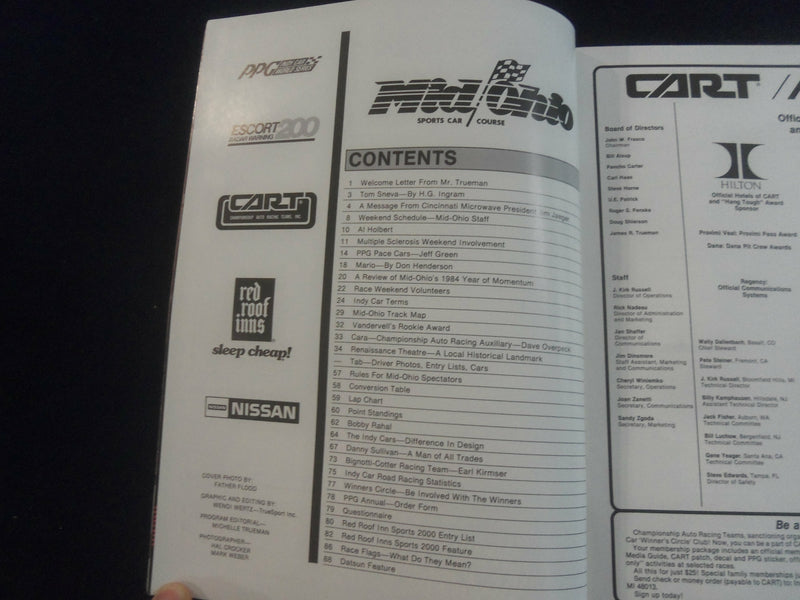1984 AUG 31-SEP 2 ESCORT RADAR WARNING 200 RACING PROGRAM - MID-OHIO - SP 3898G