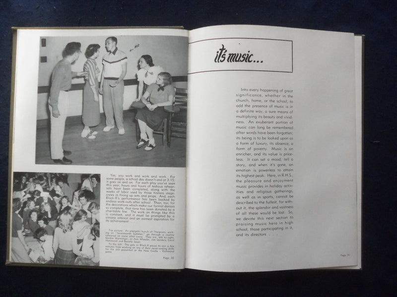 1951 PIERIAN RICHMOND HIGH SCHOOL YEARBOOK - RICHMOND, INDIANA - YB 1926N