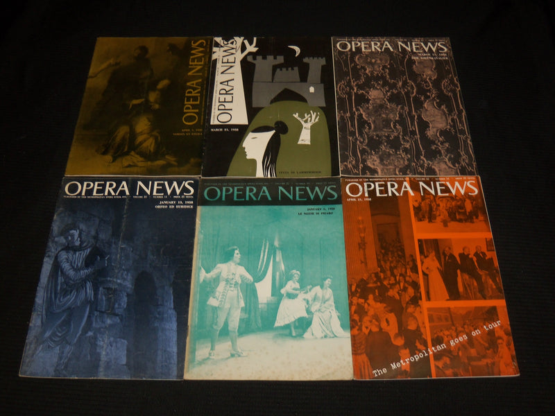 1958 OPERA NEWS MAGAZINE LOT OF 20 DIFFERENT ISSUES - O 2805G