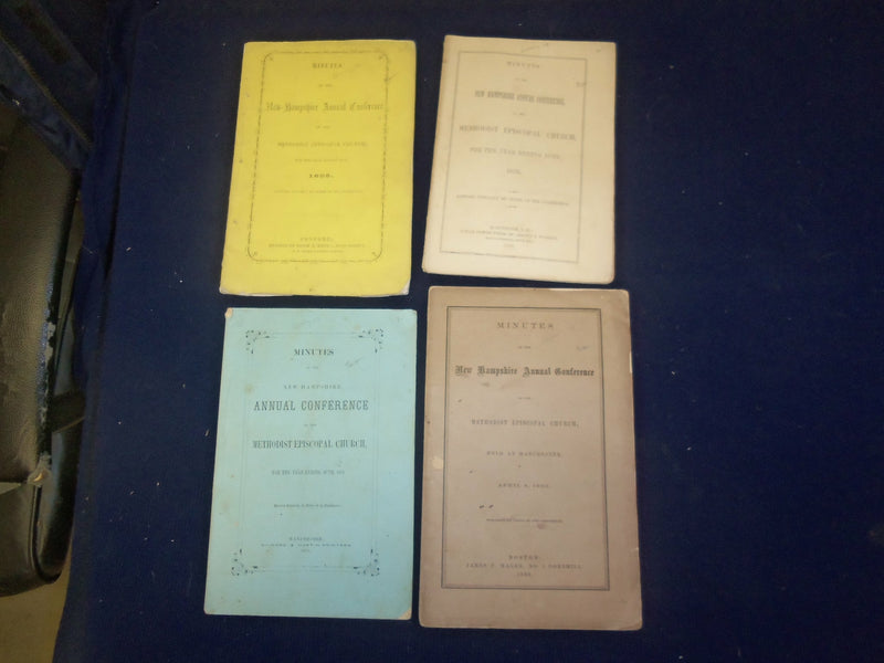 1853-1860 NW HAMPSHIRE METHODIST EPISCOPAL CHURCH MINUTES - LOT OF 4 - J 4750