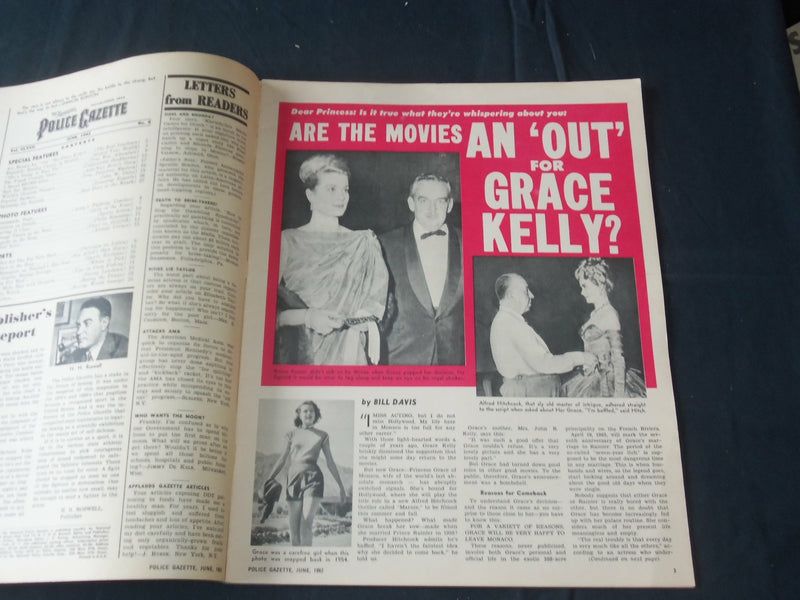 1962 JUNE THE NATIONAL POLICE GAZETTE MAGAZINE - GRACE KELLY - B 5714