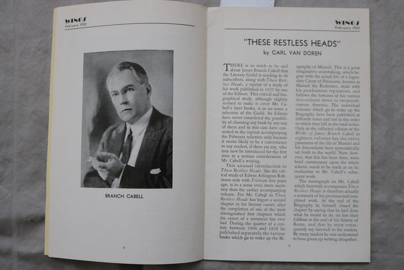 1932 FEBRUARY WINGS MAGAZINE - H. L. MENCKEN - K 3453