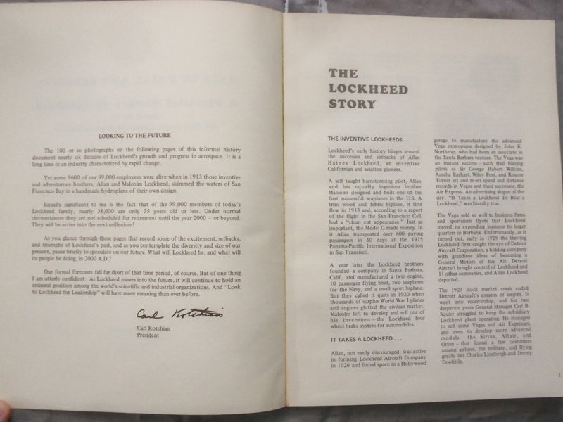 1969 DAYS OF TRIAL AND TRIUMPH SOFTCOVER BOOK -LOCKHEED PICTORIAL HISTORY- K 268