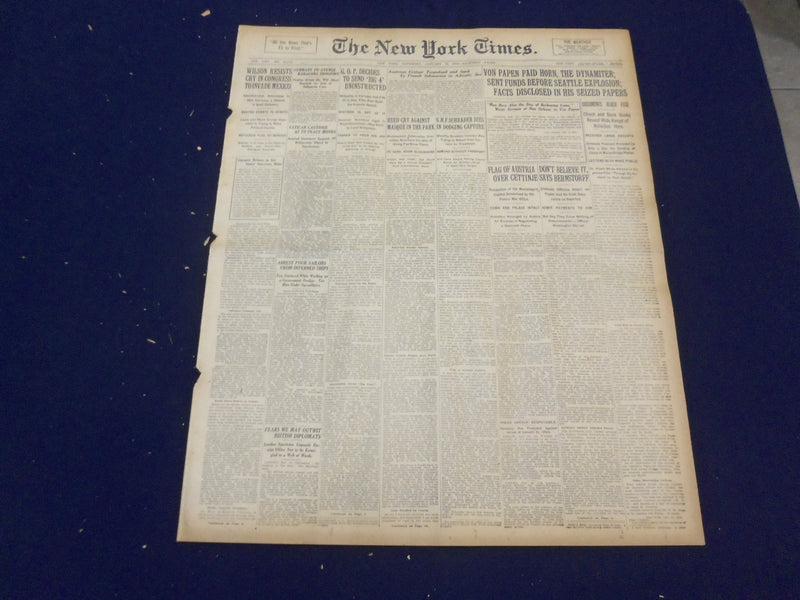 1916 JANUARY 15 NEW YORK TIMES - VAN PAPEN PAID HORN, THE DYNAMITER - NT 9060