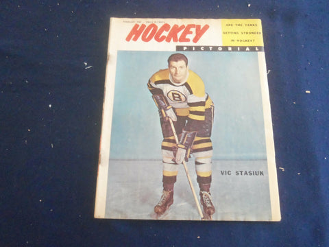 1960 FEBRUARY HOCKEY PICTORIAL MAGAZINE - VIC STASIUK COVER - ST 200J