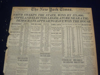 1922 NOVEMBER 8 NEW YORK TIMES - SMITH SWEEPS STATE, WINS BY 375,000 - NT 8421