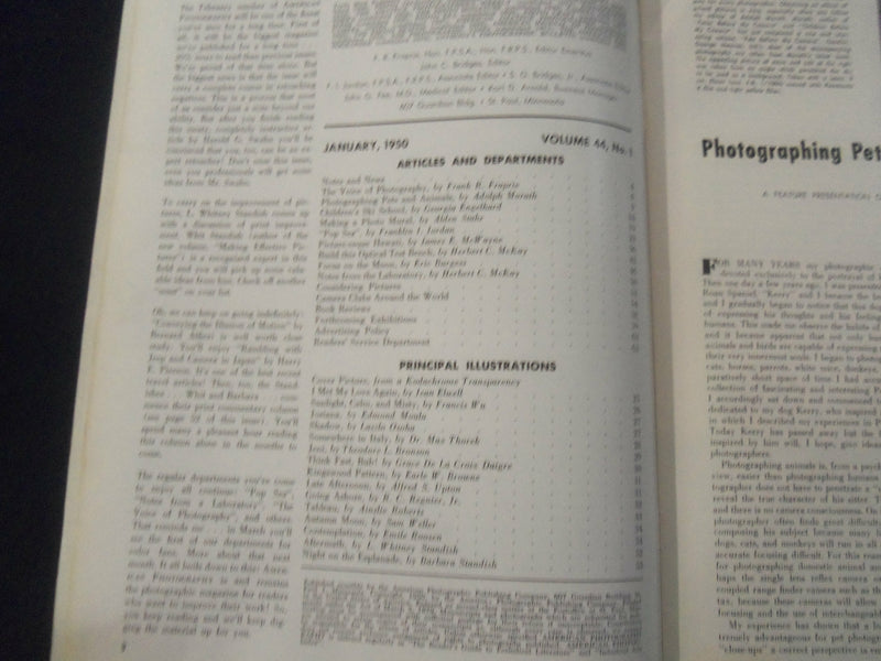 1950 JAN AMERICAN PHOTOGRAPHY MAGAZINE - GREAT COVER, PHOTOS & ADS - SP 4713P