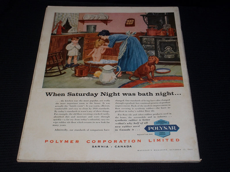 1957 OCTOBER 12 MACLEAN'S MAGAZINE - FARMING FRONT COVER - E 5705