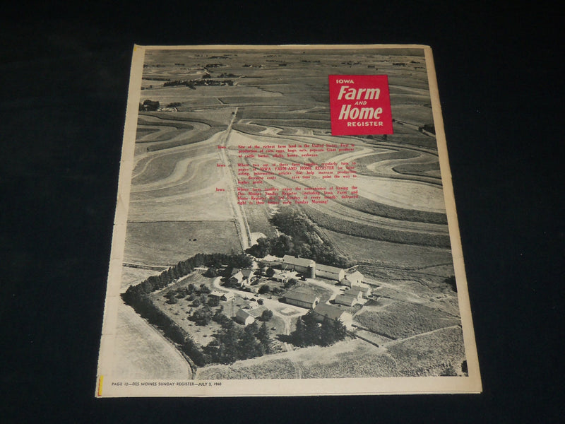 1960 JULY 3 DES MOINES REGISTER PICTURE - AMERICAN FLAG COVER - J 6098