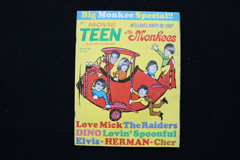 1967 OCTOBER MOVIE TEEN ILLUSTRATED MAGAZINE - THE MONKEES COVER - E 24245