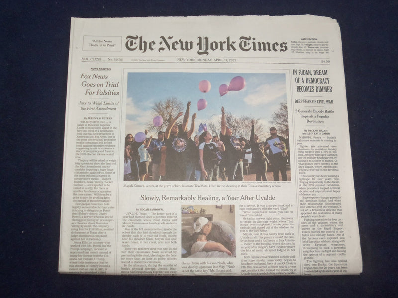 2023 APRIL 17 NEW YORK TIMES - IN SUDAN, DREAM OF A DEMOCRACY BECOMES DIMMER