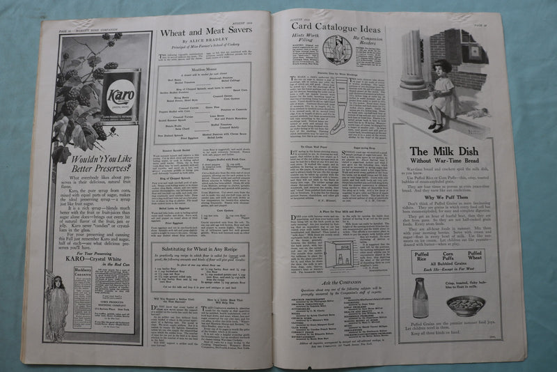 1918 AUGUST WOMAN'S HOME COMPANION MAGAZINE - GIRL ON WOODEN HORSE - E 24869