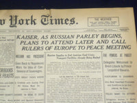 1917 DECEMBER 24 NEW YORK TIMES - KAISER TO ATTEND RUSSIAN PARLEY LATER- NT 8268