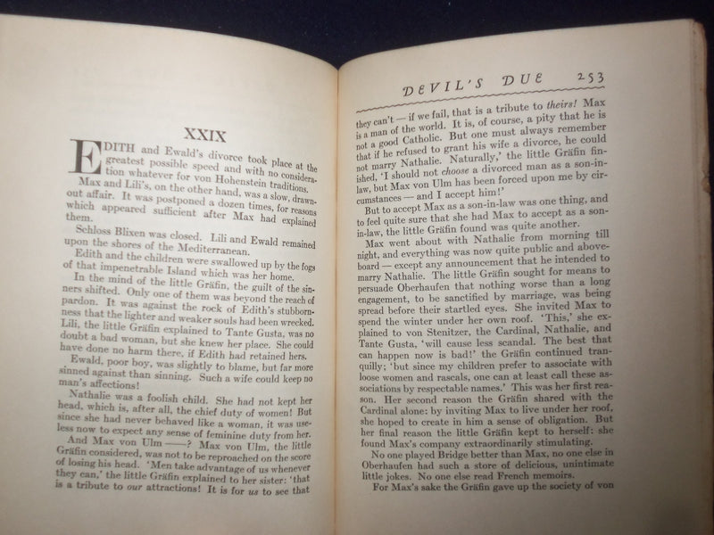 1931 DEVIL'S DUE HARDCOVER BOOK BY PHYLLIS BOTTOME - KD 9168