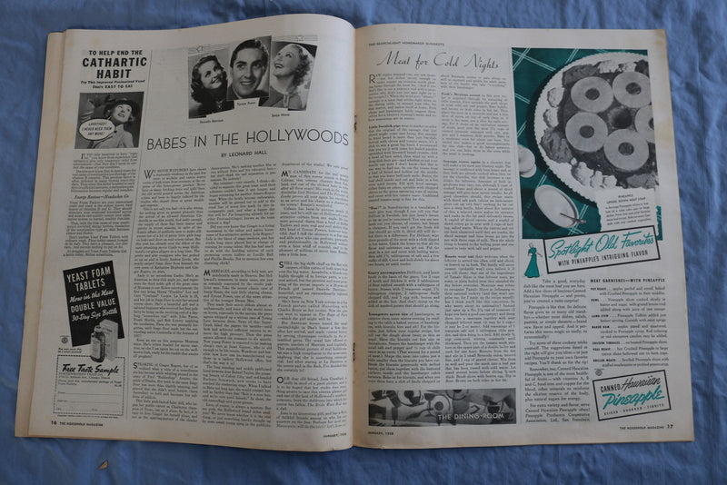 1938 JANUARY HOUSEHOLD NEEDLECRAFT MAGAZINE- ILLUSTRATIONS/STORIES/ADS- SP 4784M