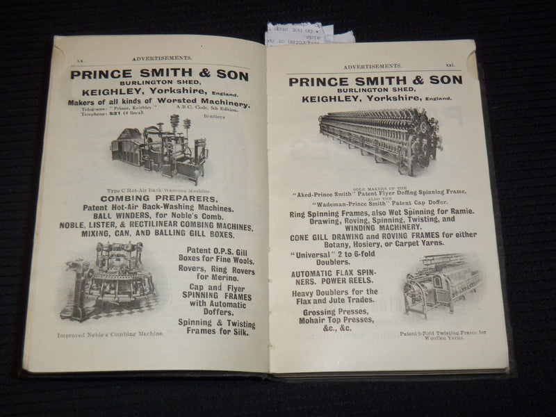 1923 THE WOOL YEAR BOOK - H. HAIGH & CO - BRADFORD, ENGLAND - KD 5662A