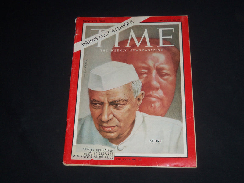 1962 NOVEMBER 30 TIME MAGAZINE - JAWAHARLAL HEHRU - T 1876