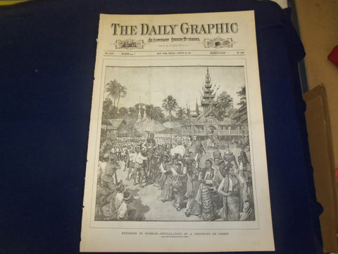 1887 AUGUST 19 THE DAILY GRAPHIC NEWSPAPER - BUDDHISM IN BURMAH - NT 7663
