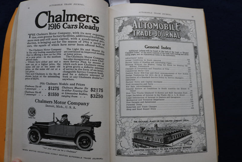 1915 AUGUST AUTOMOBILE TRADE JOURNAL - 1916 IMPROVEMENT NUMBER - K 752