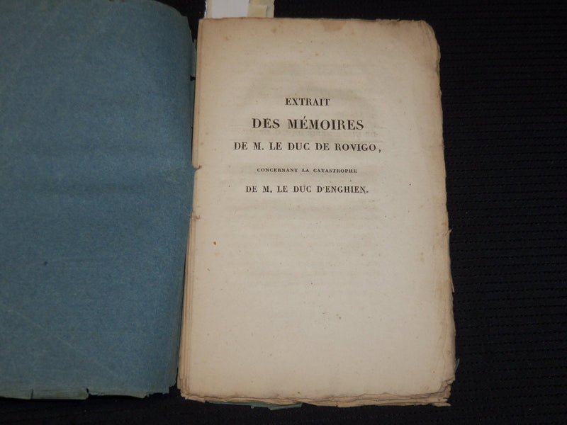 1823 OCTOBER EXTRAIT DES MEMORIES DE M. KLE DUC DE ROVIGO FRENCH BOOK - K 88